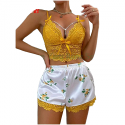 Ensemble de lingerie jaune