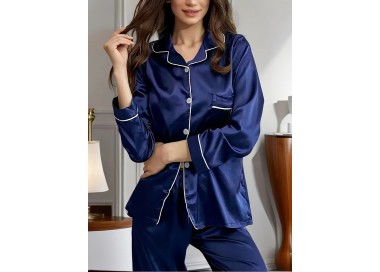 Pyjama Femme Uni Bleu
