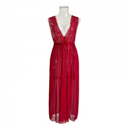 Robe de nuit longue élégante rouge