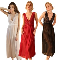 Robe de nuit longue élégante blanc
