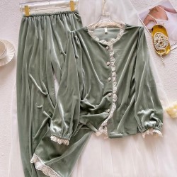 Pyjama Femme Velours _ Vert