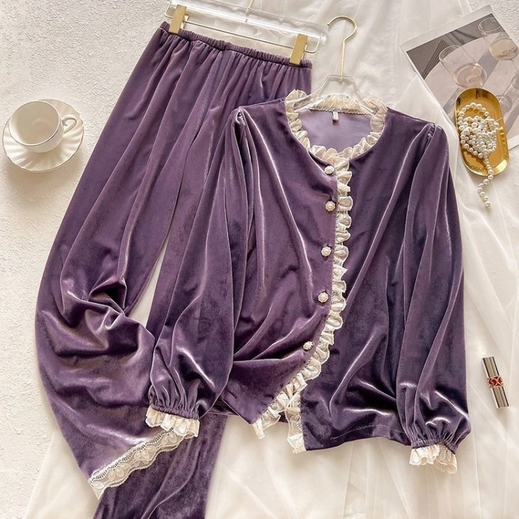 Pyjama Femme Velours _ Violet