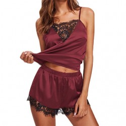 Pyjama Femme D'été _ Rouge Bordeaux