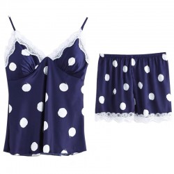 Pyjama Femme Petits Pois_ Bleu