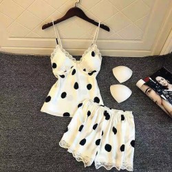 Pyjama Femme Petits Pois _ Blanc