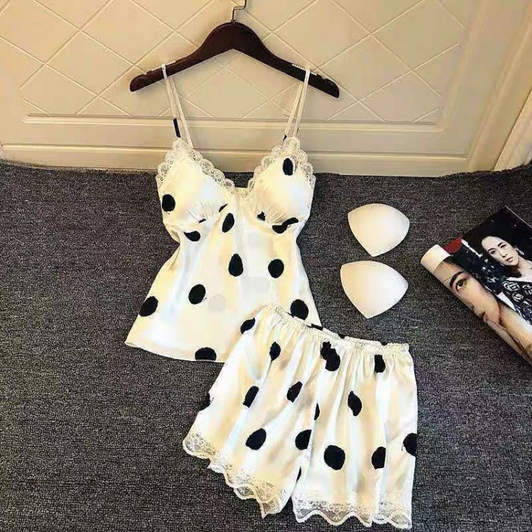 Pyjama Femme Petits Pois _ Blanc