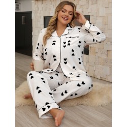 Pyjama Femme Grande Taille et son imprimé de petits cœurs