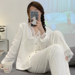 Pyjama Femme Polaire _ Blanc