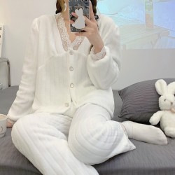 Pyjama Femme Polaire _ Blanc
