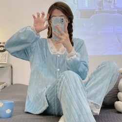 Pyjama Femme Polaire _ Bleu
