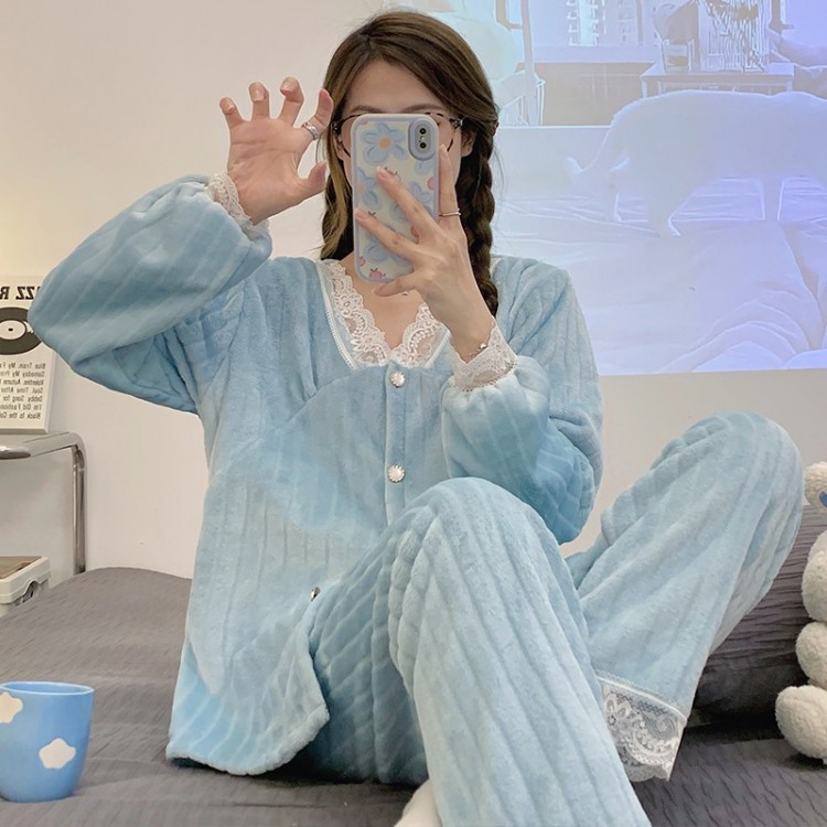 Pyjama Femme Polaire _ Bleu