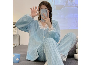 Pyjama Femme Polaire _ Bleu