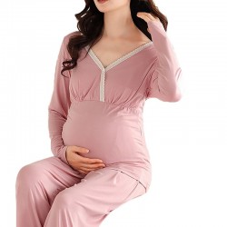 Ensemble Pyjama de Grossesse _ Rose Poudré