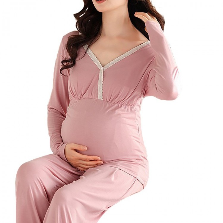Ensemble Pyjama de Grossesse _ Rose Poudré