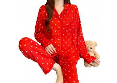 Pyjama à Manche longue _ Rouge
