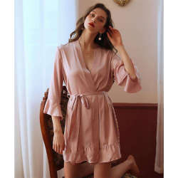 Peignoir En Satin rose