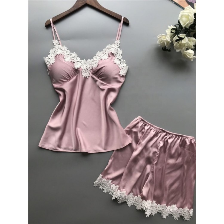 Ensemble de Lingerie de Nuit en Satin