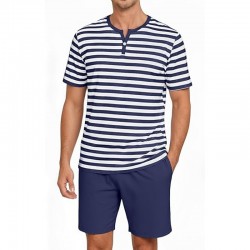 ensemble pyjama  rayé homme _ Bleu