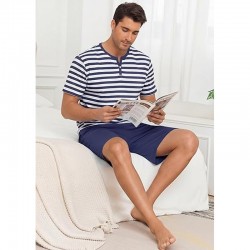 ensemble pyjama  rayé homme _ Bleu