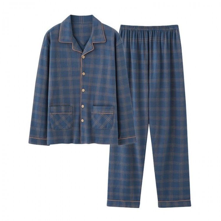 pyjama homme carreaux _ Bleu