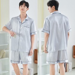 Pyjama Homme Short Chemise _ Gris Clair