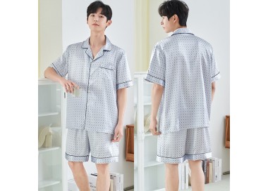 Pyjama Homme Short Chemise _ Gris Clair