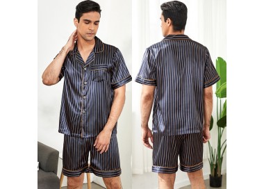 Pyjama Homme Short Chemise _ Noir