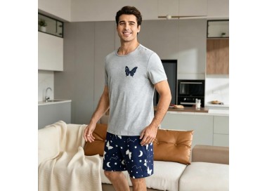 Ensemble Pyjama Short Homme Bleu