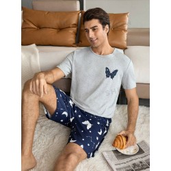 Ensemble Pyjama Short Homme Bleu