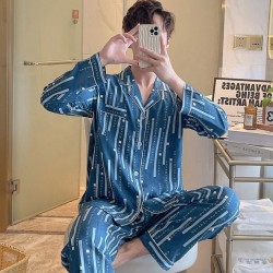 Pyjama Homme Satin _ Bleu