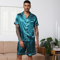 Pyjama Homme Satin _ Vert D'eau