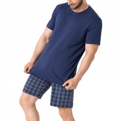 Pyjama Short Homme Bleu