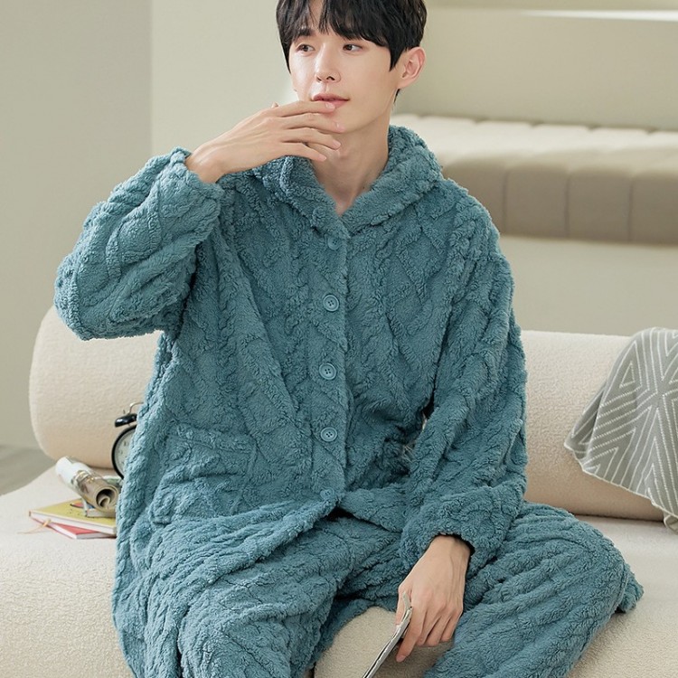 Pyjama Homme Hiver _ Vert d'eau
