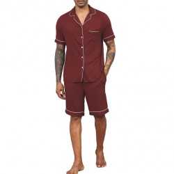 Pyjama Homme Uni _ Rouge Bordeaux