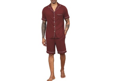 Pyjama Homme Uni _ Rouge Bordeaux