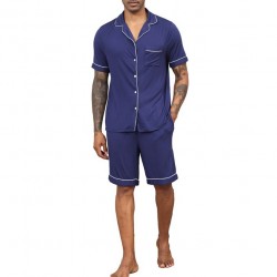 Pyjama Homme Uni _  Bleu Marine