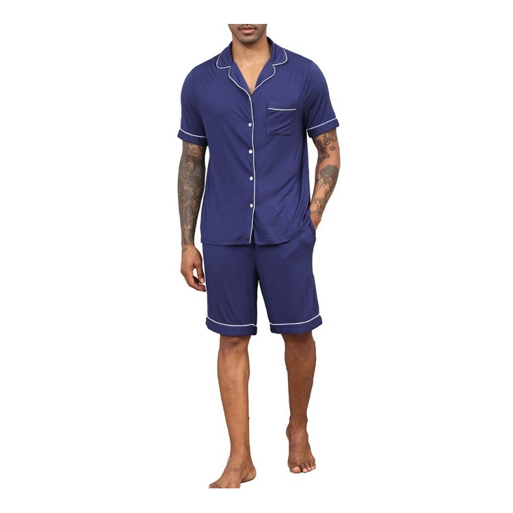 Pyjama Homme Uni _  Bleu Marine