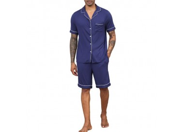 Pyjama Homme Uni _  Bleu Marine
