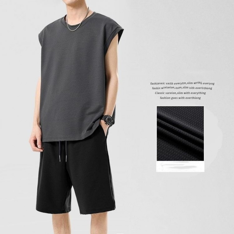Ensemble Short et Débardeur pour Homme _ Gris