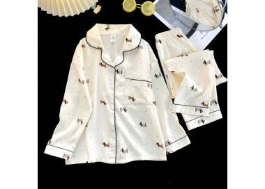 Pyjama 2 pièces pour fille _ écrue