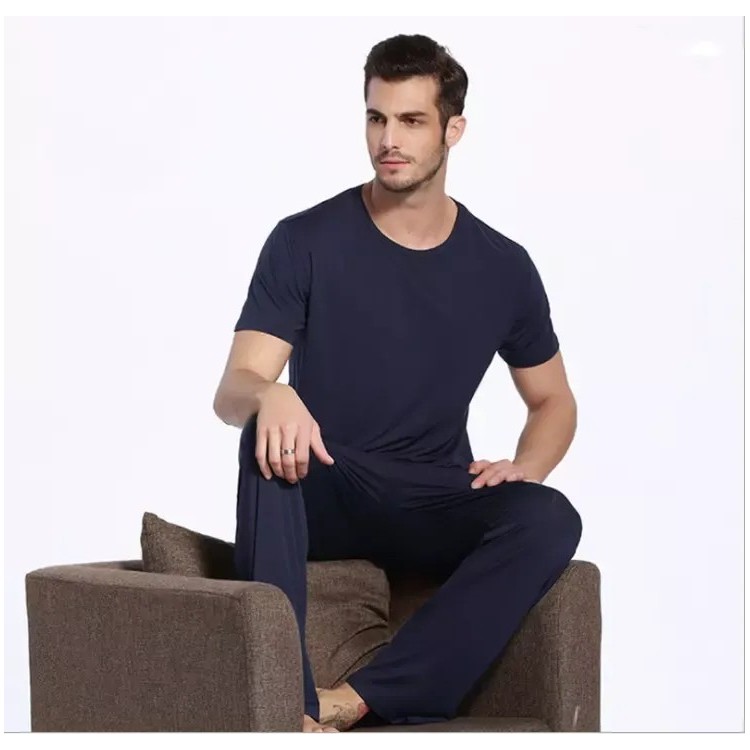 Pyjama T-shirt et Pantalon pour Homme _ Bleu
