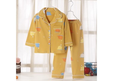 Ensemble de pyjama coton pour fille _ Jaune
