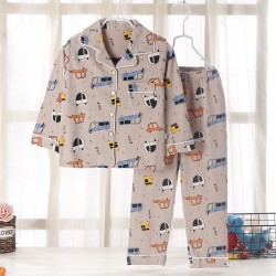 Ensemble de pyjama coton pour fille _  Beige