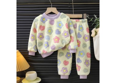 Pyjama Polaire pou Fille _ Jaune Pastel