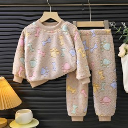 Pyjama Polaire pou Fille _  Beige