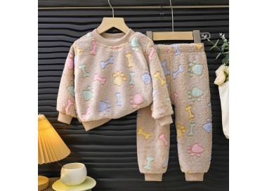 Pyjama Polaire pou Fille _  Beige