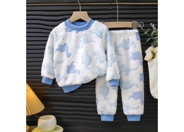 Pyjama Polaire pou Fille _ Bleu Ciel
