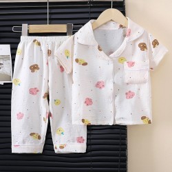 🐻 Pyjama été pour fille _ Blanc