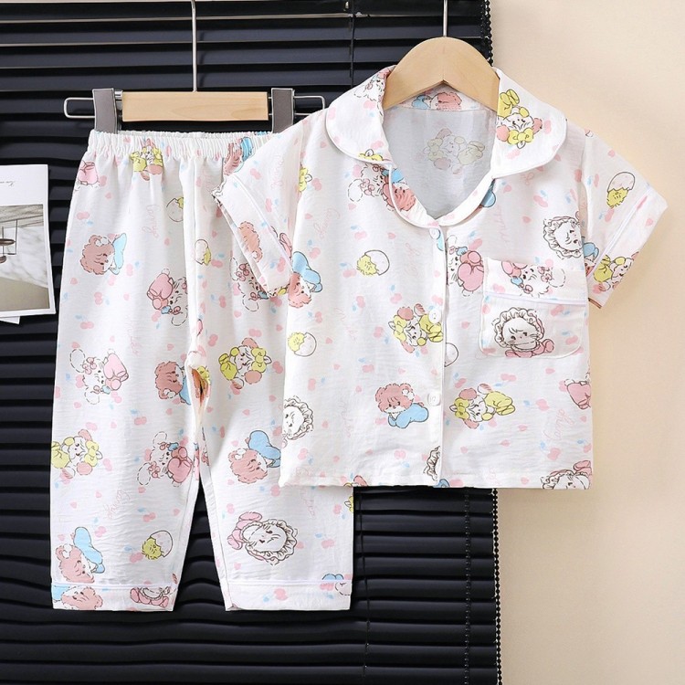 🌸 Pyjama été pour fille – Ensemble fleuri et adorable