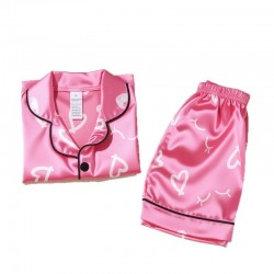 Pyjama fille en satin – Rose